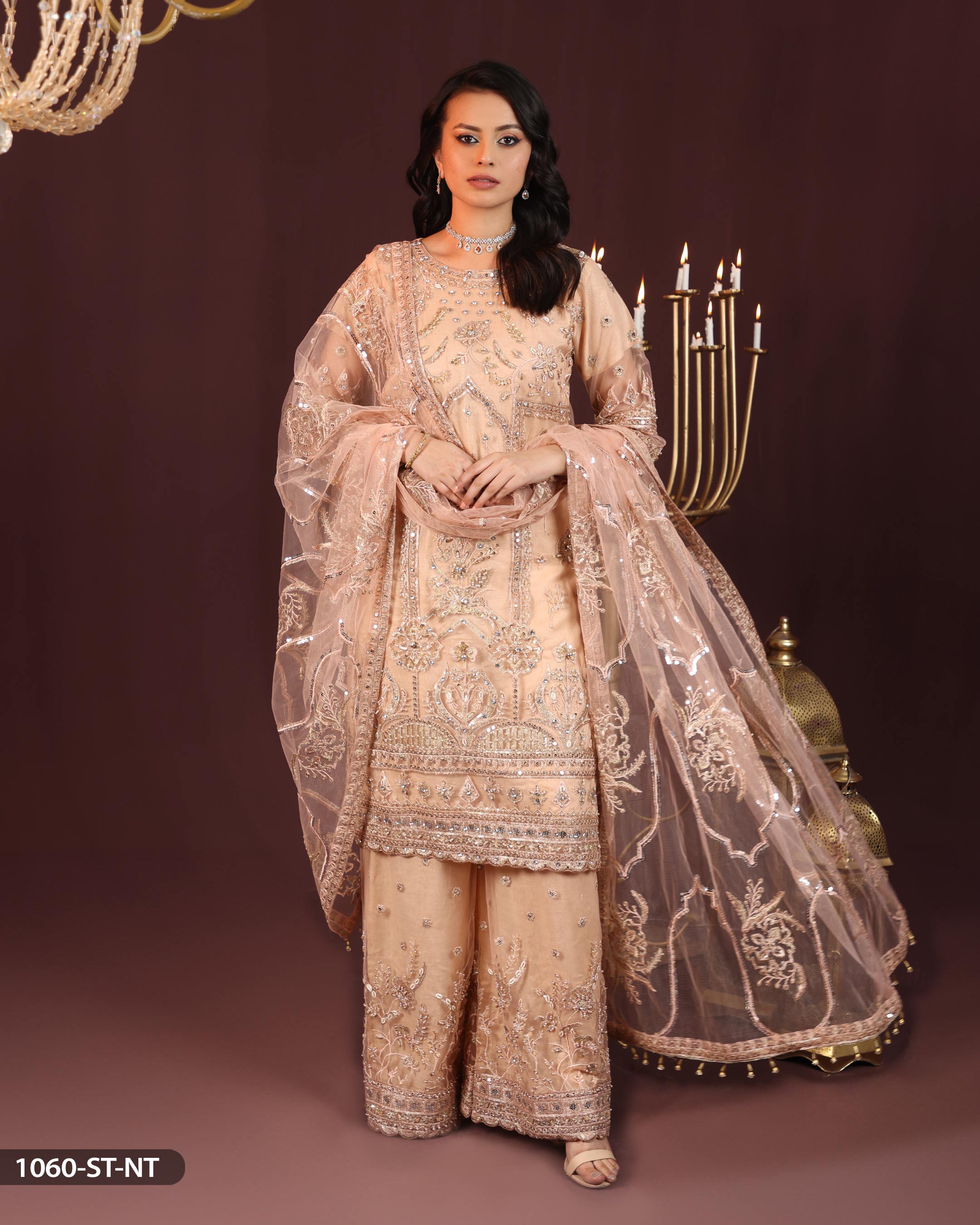 Embroidered Net Suit