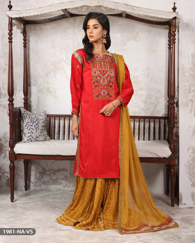 Viscose Embroidered Suit