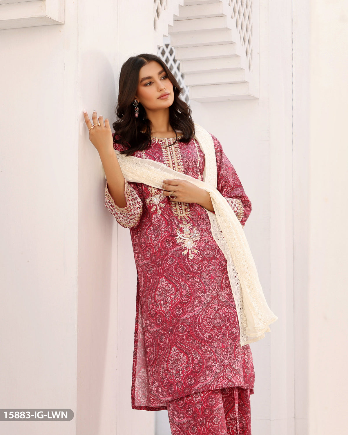 3 Piece Cotton Suit Embroidered