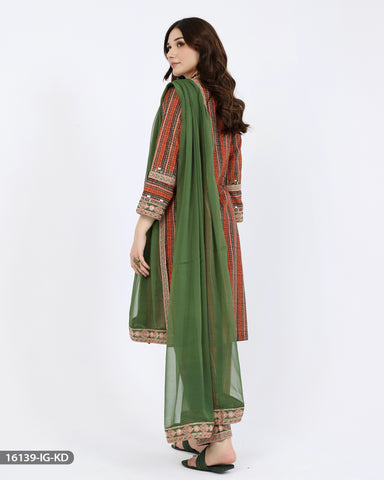 3 Piece Embroidered Khaddar Suit