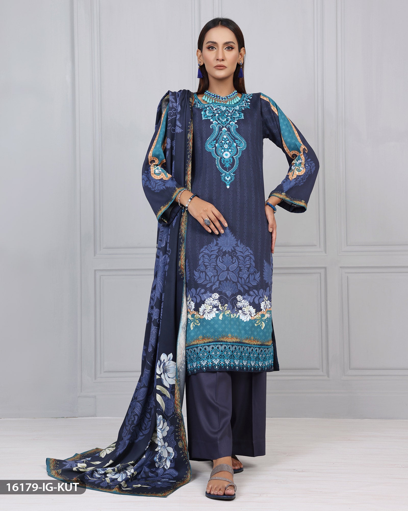 Embroidered Cotail Suit