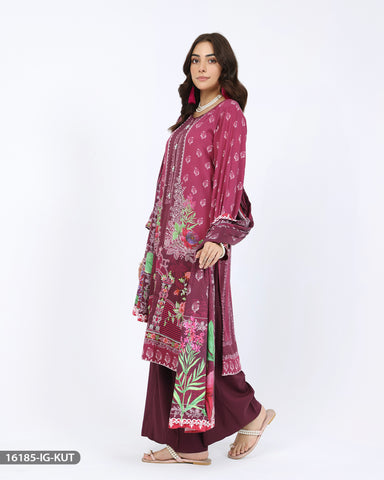 3 Piece Embroidered Cotail Suit