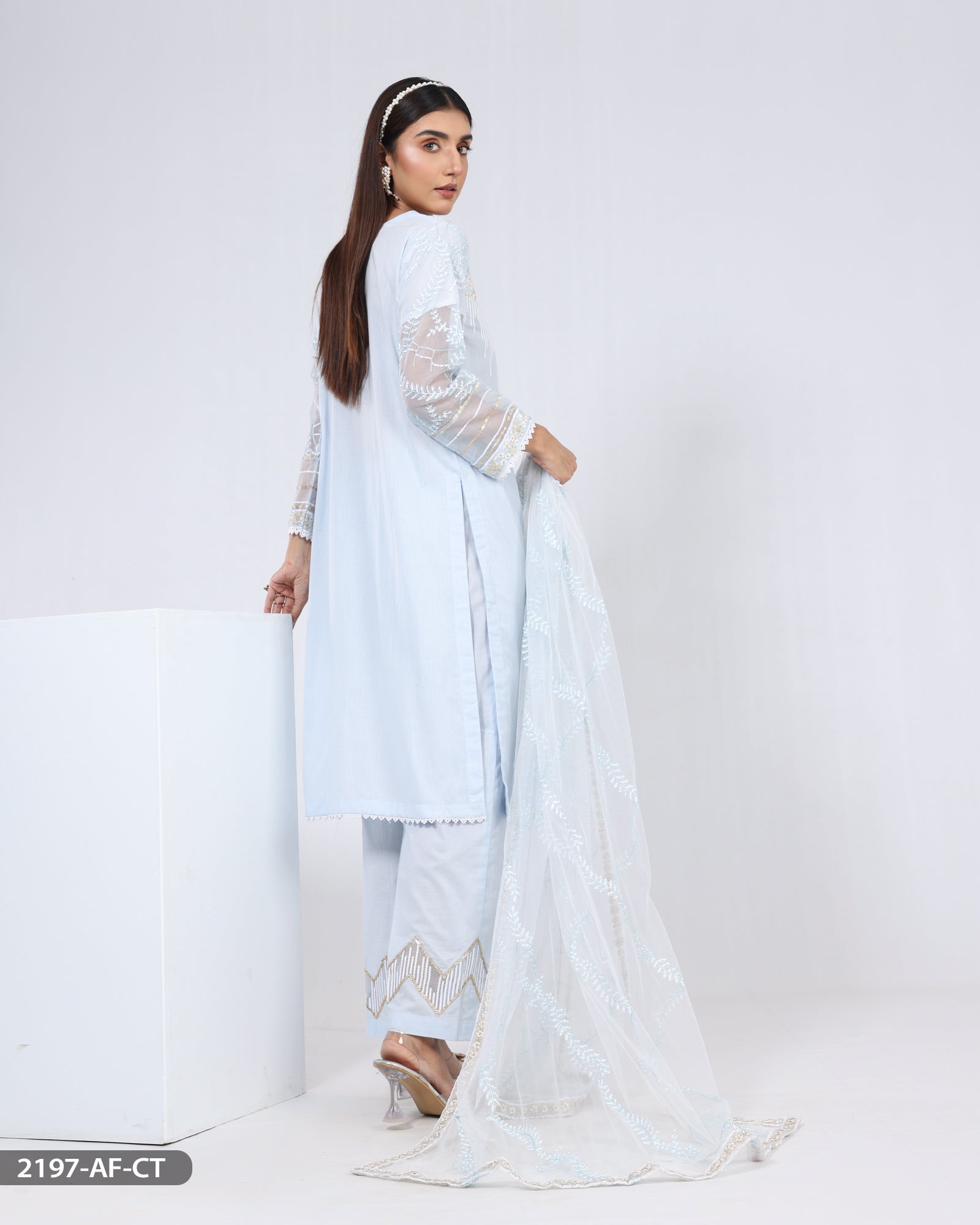 Stitched 3 Piece Cotton Embroidered Suit