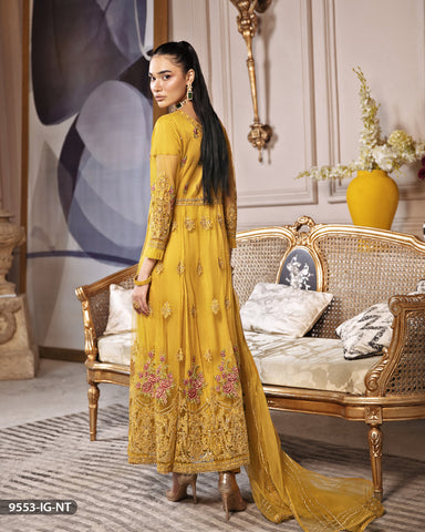 Stitched 3 Piece Embroidered Frock