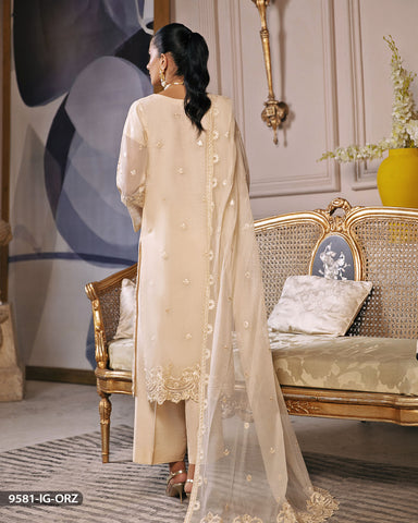 Embroidered Organza Net Suit