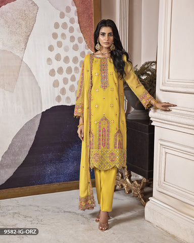 Organza Embroidered Suit