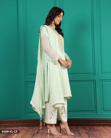3 Piece Embroidered Chiffon Suit