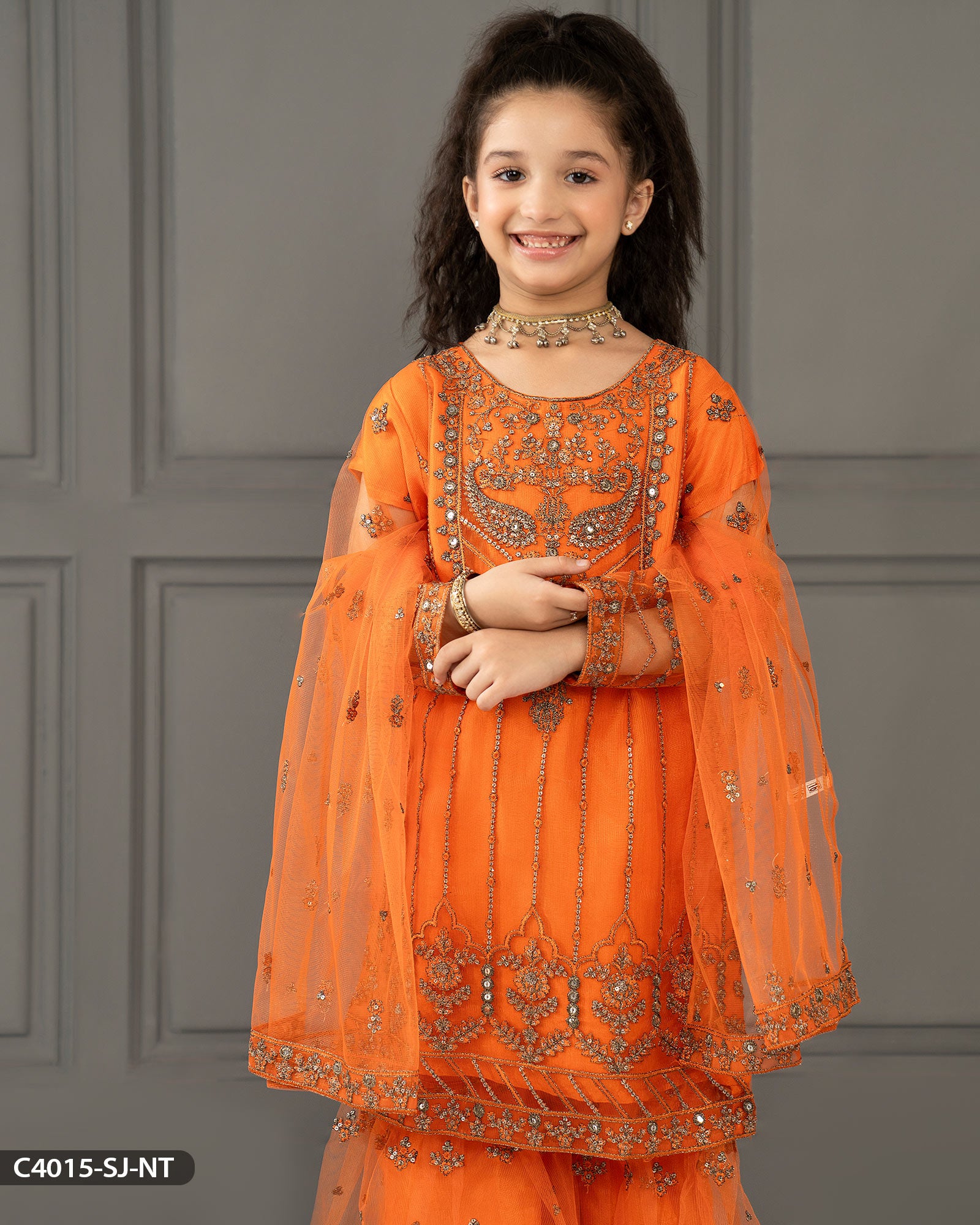 Kids Stitched 3 Piece Embroidered Suit