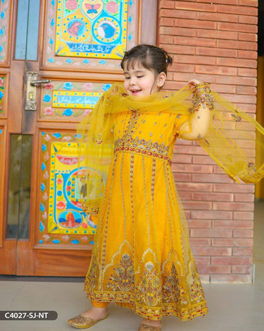 Kids Embroidered Net Suit