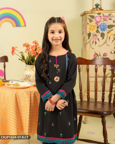 Kids Cotton Embroidered Suit