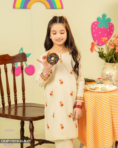 Kids Embroidered Cotton Suit