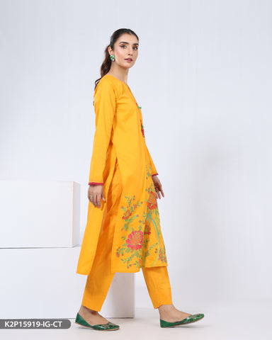 2 Piece Embroidered Cotton Suit