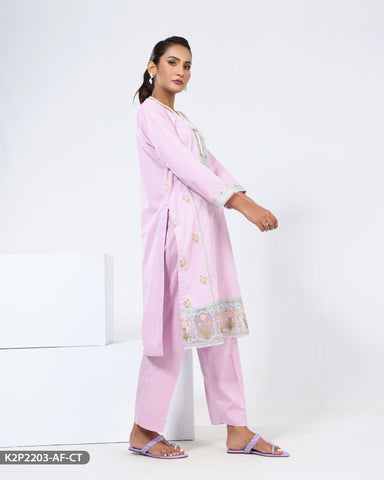 2 Piece Embroidered Cotton Suit