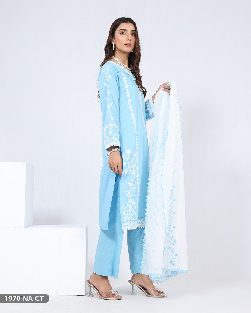 3 Piece Cotton Suit Embroidered