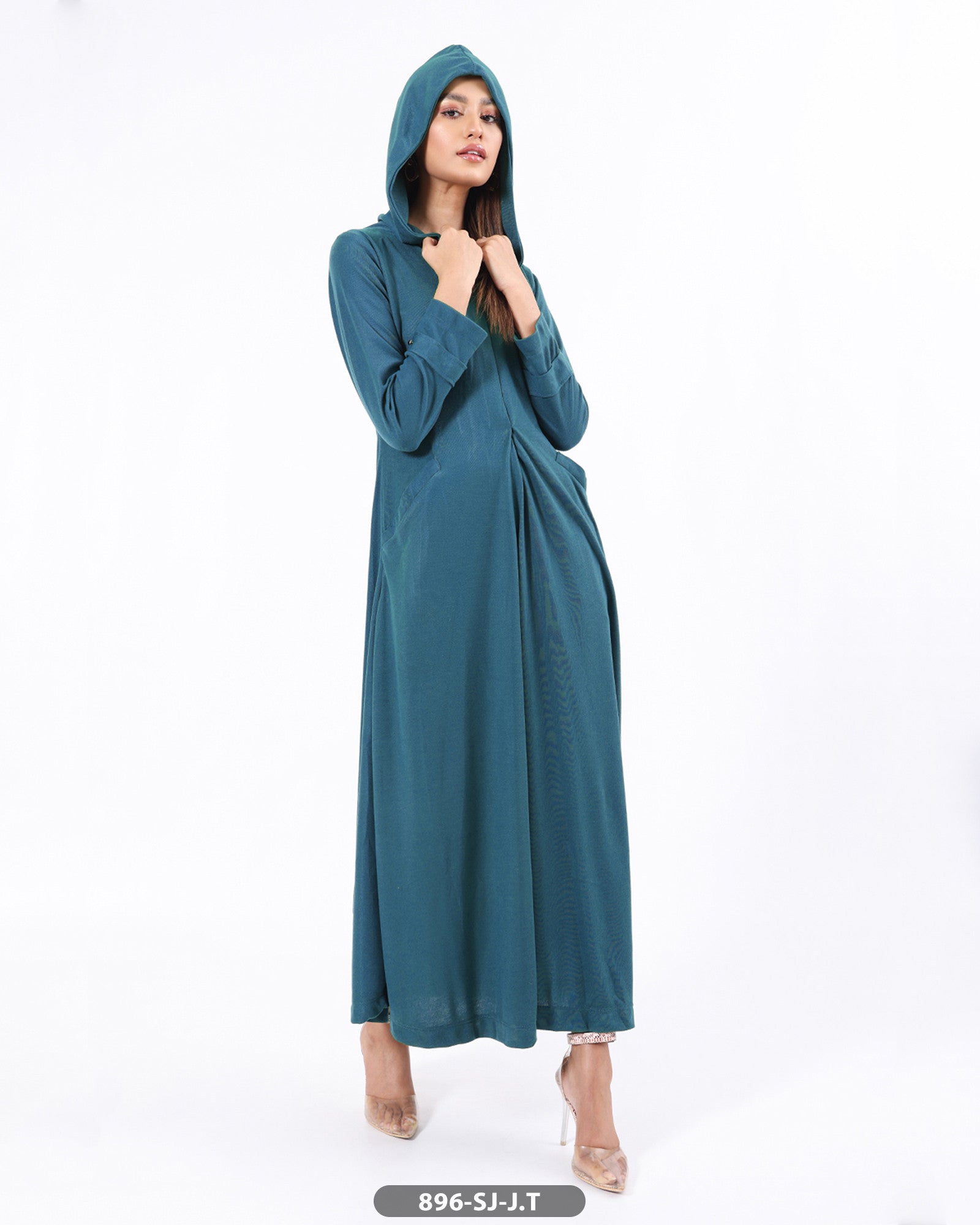Casual Hoodie Maxi Style Wool Shirt (Stitched)