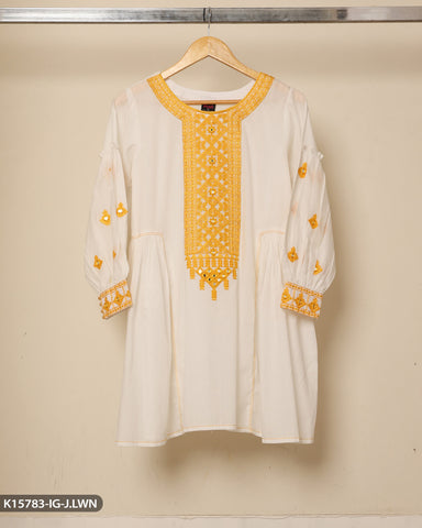 White Embroidered Lawn Frock