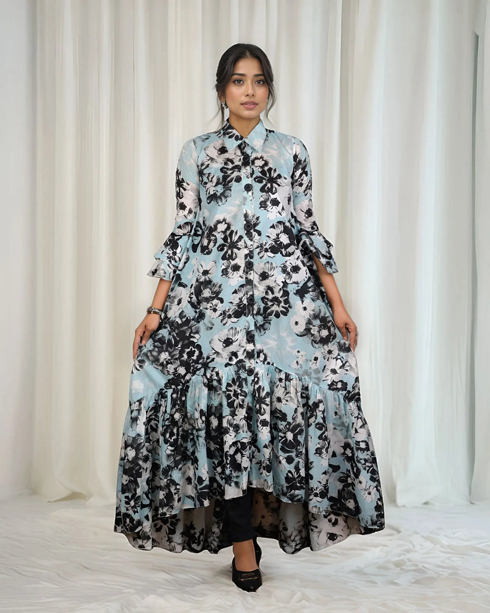 1-Piece Ready-to-Wear Lawn Frock | 17315-IG-LWN - Sha Posh Textile