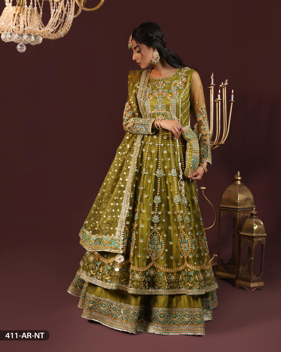 Net Embroidered Frock | 411-AR-NT