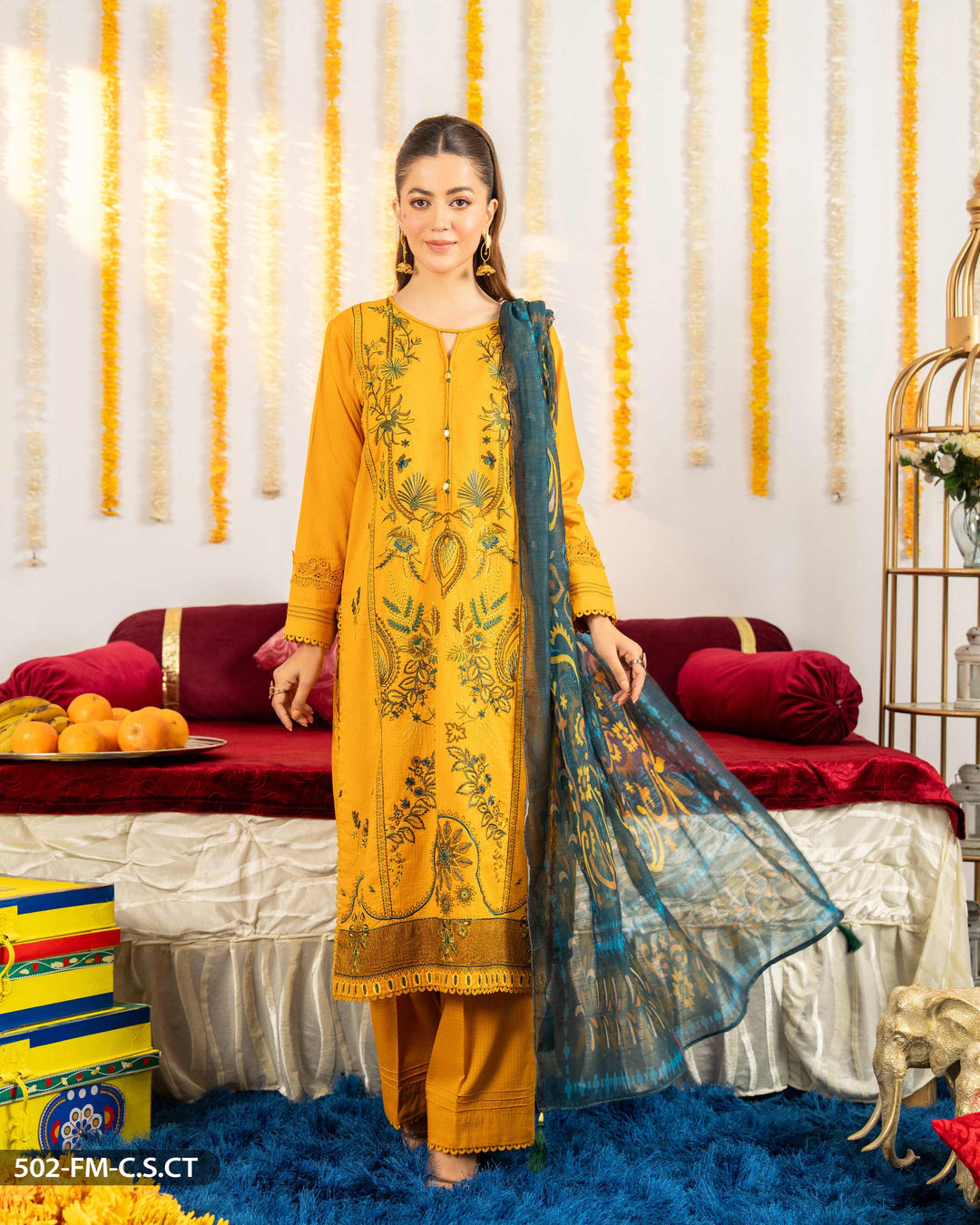 3 Piece Cross Slub Cotton Suit | 502-FM-C.S.CT