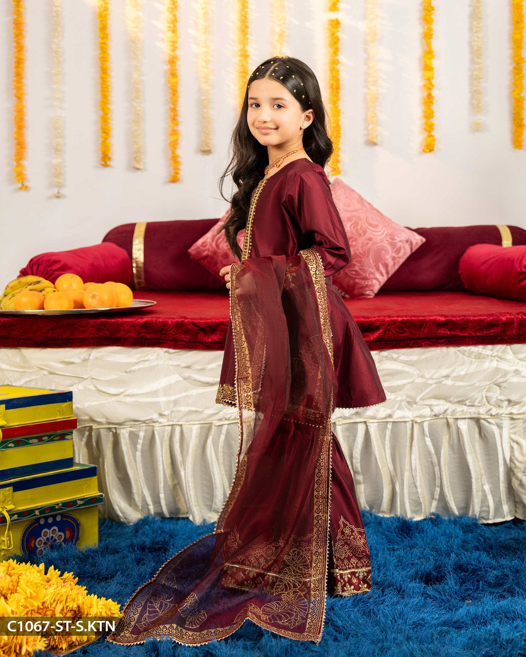 Kids 3 Piece Embroidered Suit | 1067-ST-S.KTN