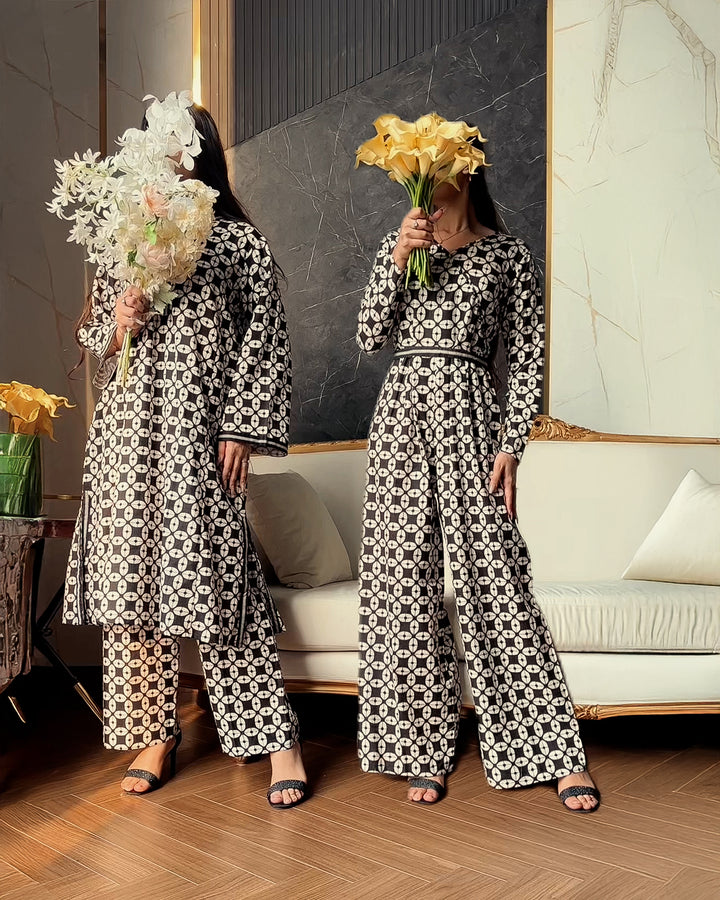 2 Piece - Printed Khaddar Suit Unstitched | UNFF-005