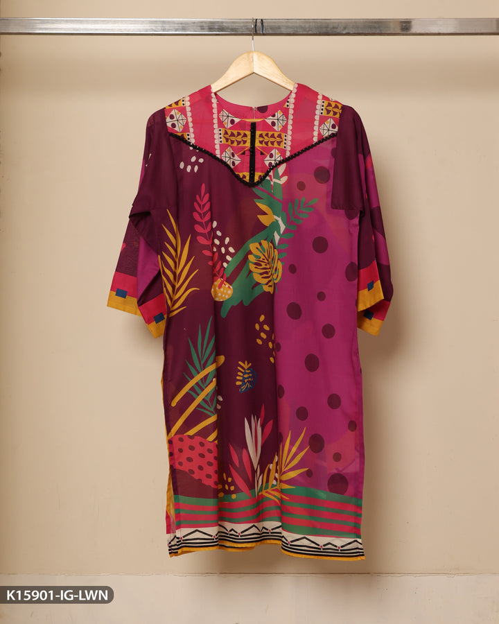 Printed Lawn Shirt | 15901-IG-POP