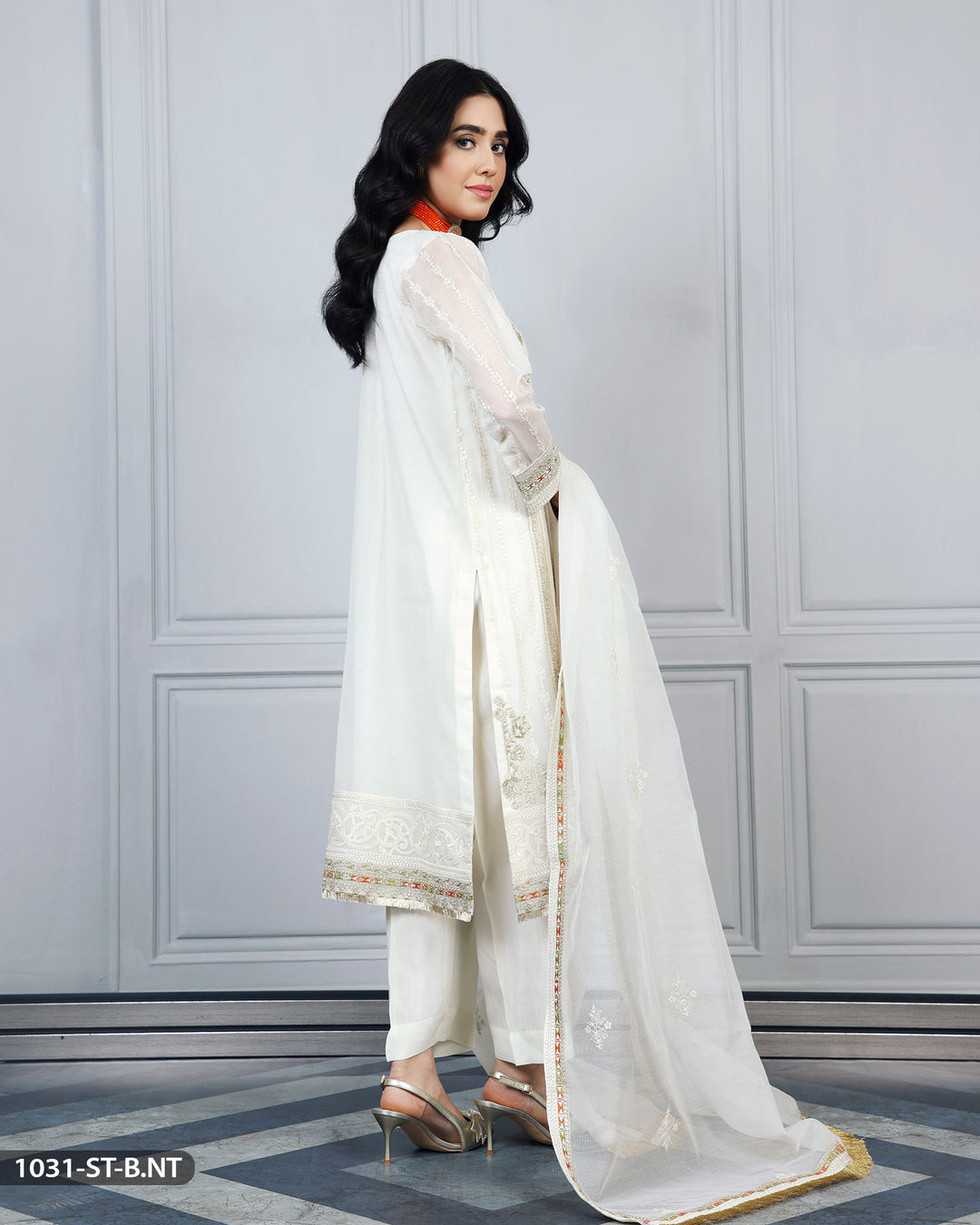 3 Piece Embroidered Suit | 1031-ST-B.NT