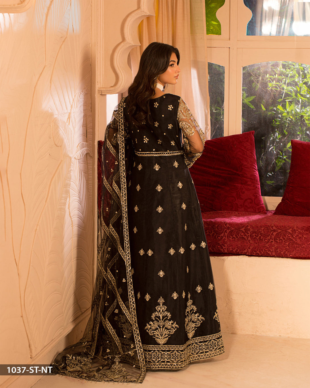 Stitched 3 Piece Embroidered Maxi | 1037-ST-NT