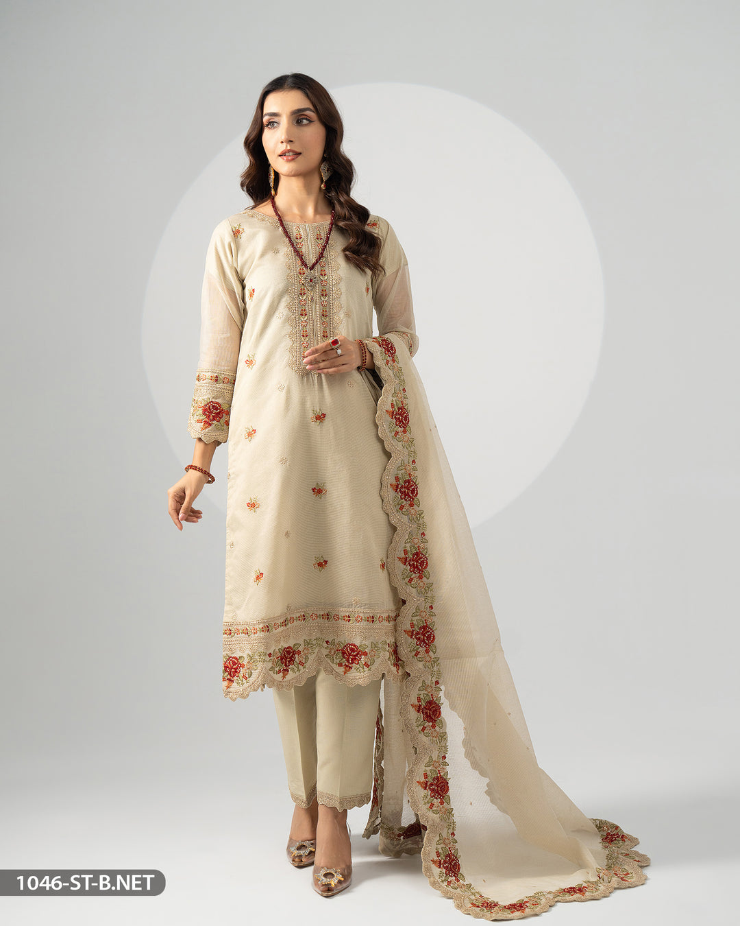 3 Piece Embroidered Suit | 1046-ST-B.NET