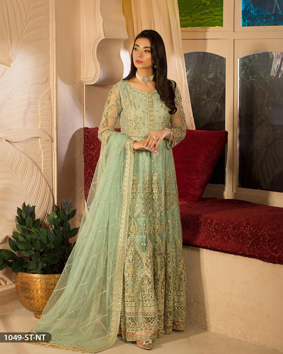 Net Embroidered Frock | 1049-ST-NT