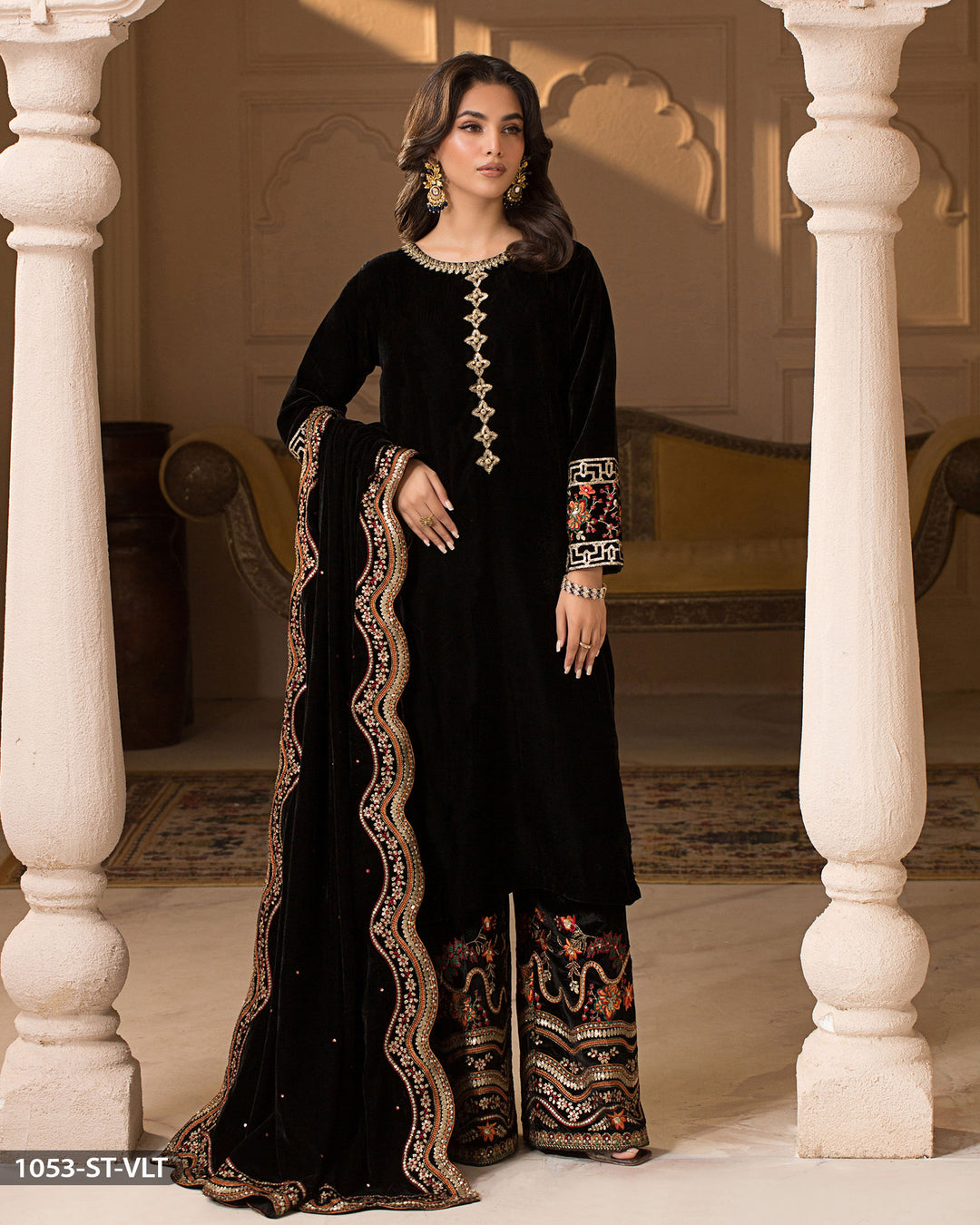 Velvet Embroidered Suit | 1053-ST-VLT