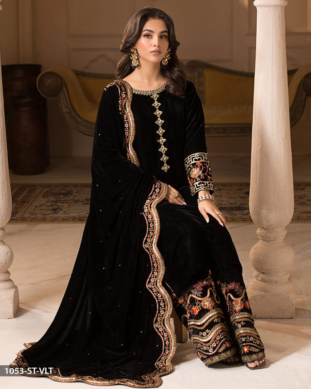 Velvet Embroidered Suit | 1053-ST-VLT