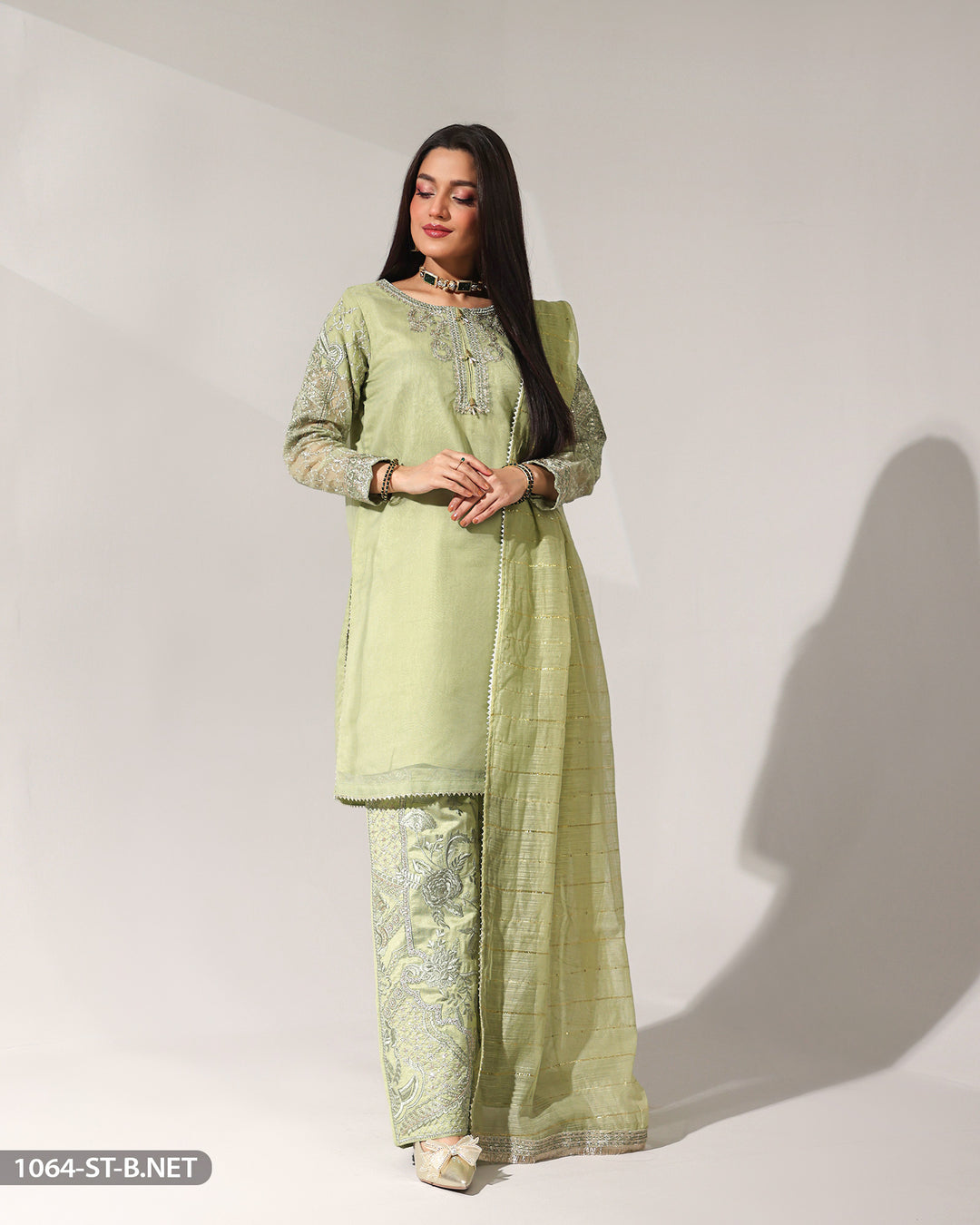 Embroidered Bori Net Suit | 1064-ST-B.NET