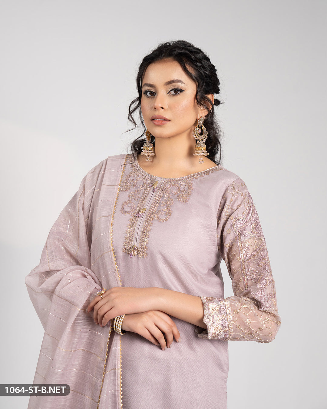 Embroidered Bori Net Suit | 1064-ST-B.NET