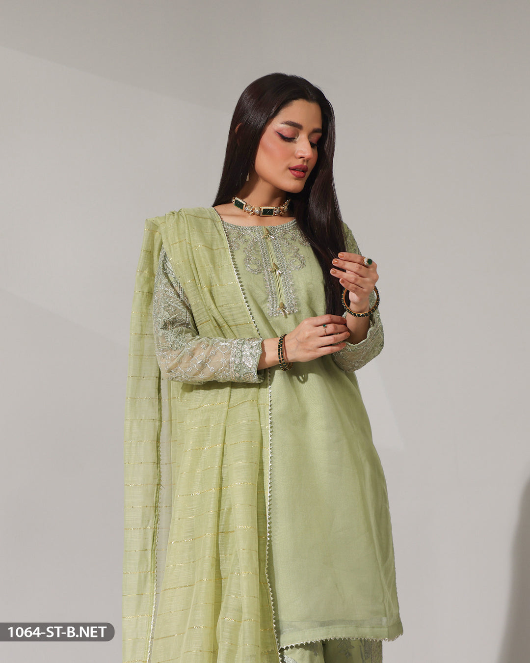 Embroidered Bori Net Suit | 1064-ST-B.NET