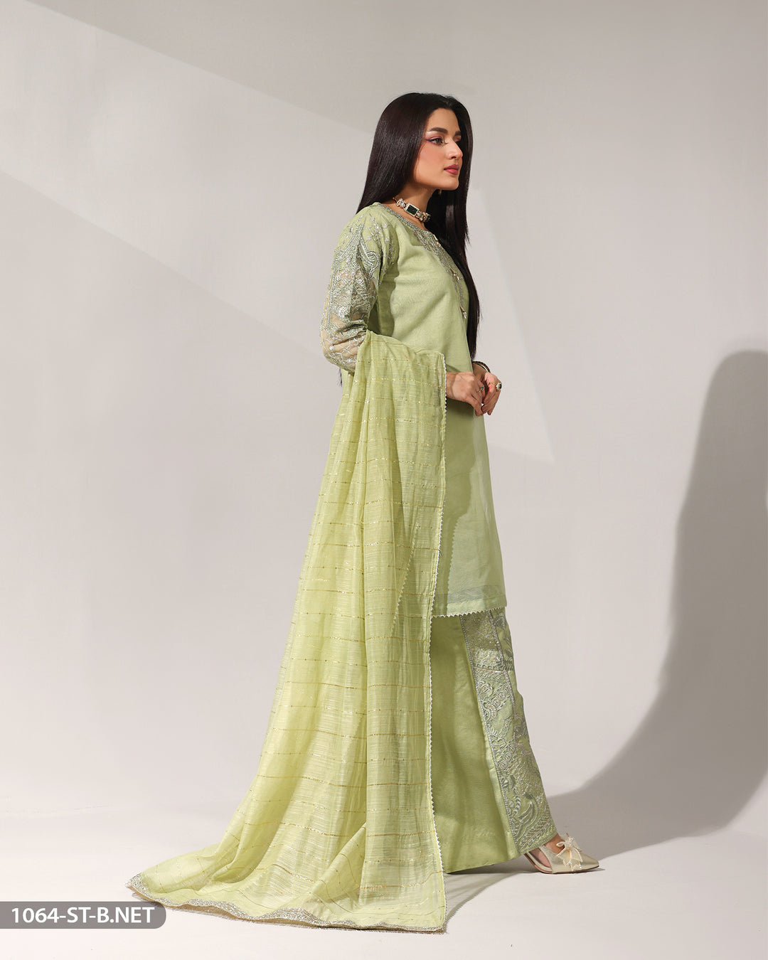 Embroidered Bori Net Suit | 1064-ST-B.NET