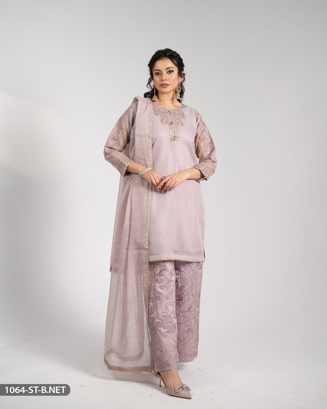 Embroidered Bori Net Suit | 1064-ST-B.NET