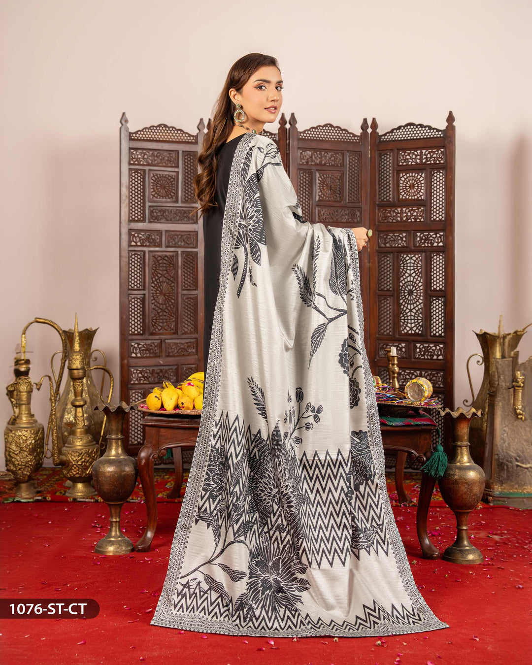 3 Piece Jacquard Cotton Suit | 1076-ST-J.CT