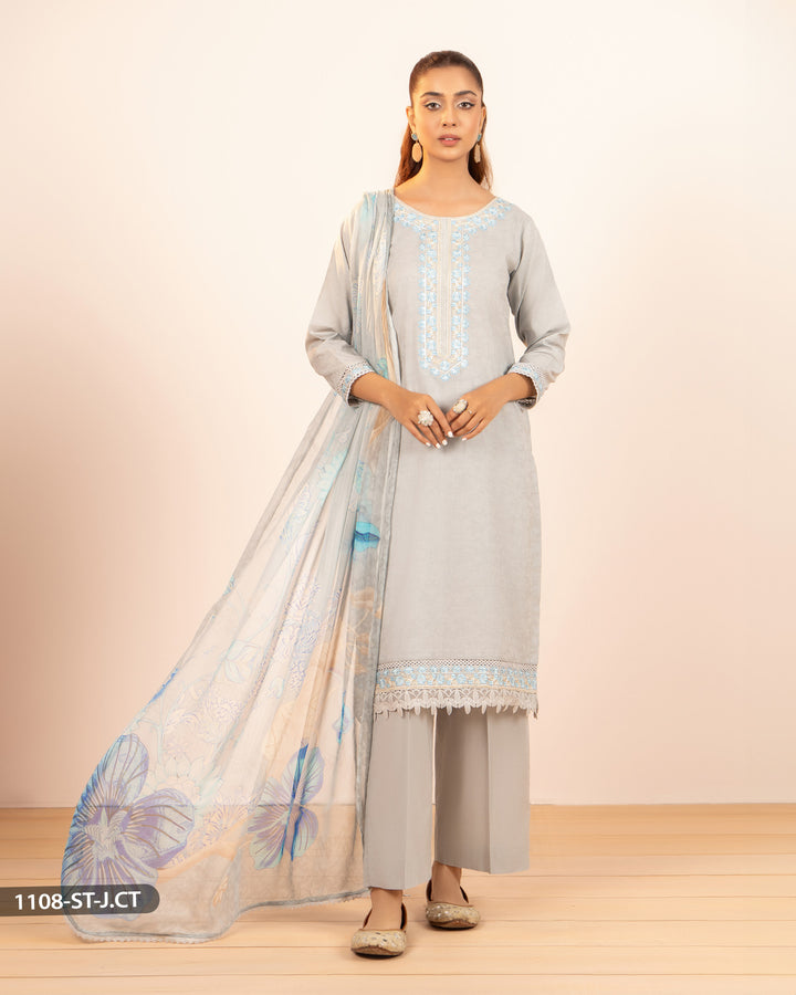 3 Piece Embroidered Suit | 1108-ST-J.CT