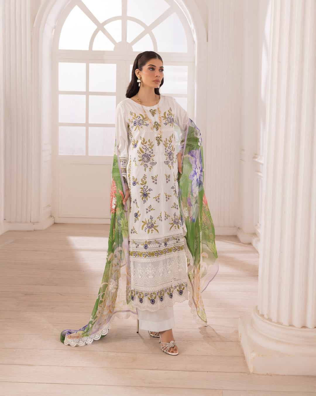 3-Piece Ready-to-Wear Cambric Cotton Suit | 1120-ST-K.CT