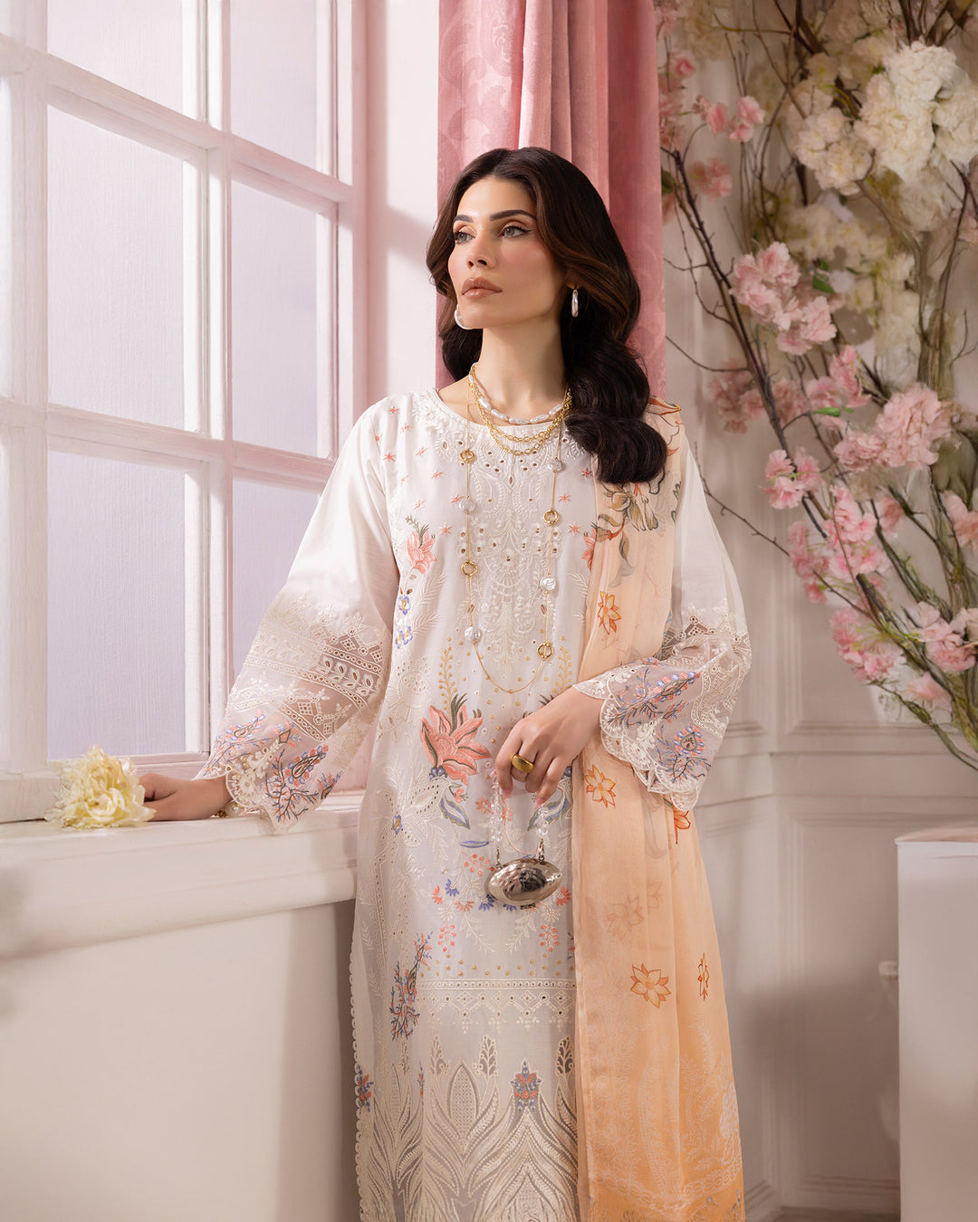 3-Piece Ready-to-Wear Cambric Suit| 1121-ST-K.CT - Sha Posh Textile