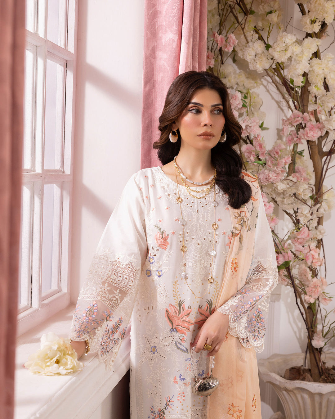 3-Piece Ready-to-Wear Cambric Suit| 1121-ST-K.CT - Sha Posh Textile