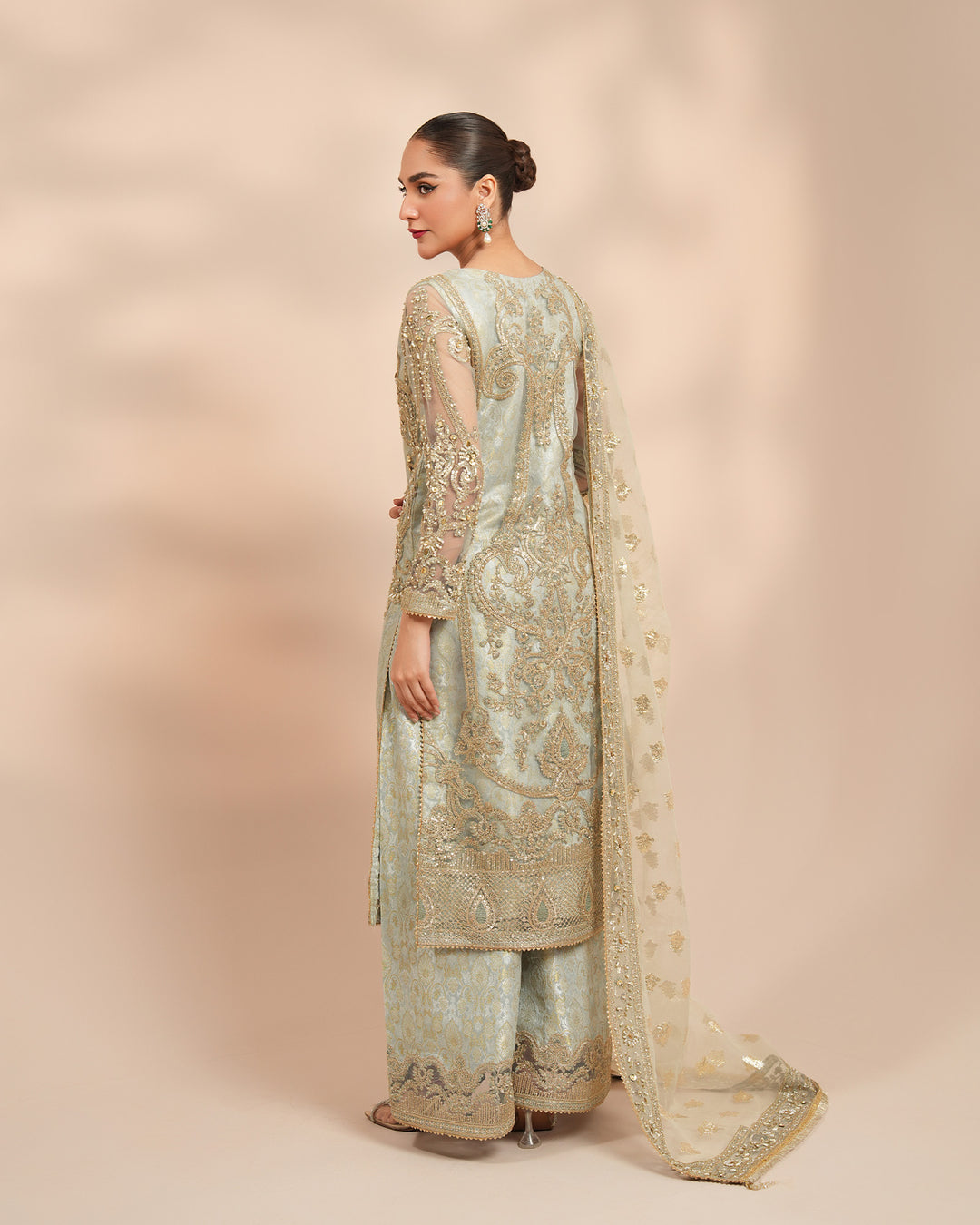 3 Piece Net Suit Stitched | 1123-ST-NT