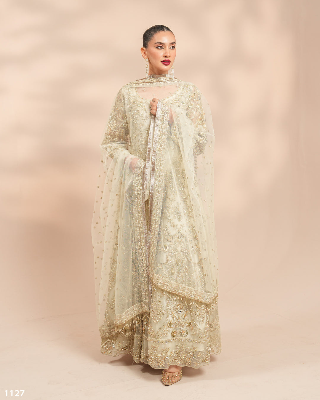 3 Piece Net Suit Stitched | 1127-ST-NT