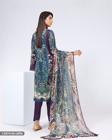 Embroidered 3 Piece Lawn Suit