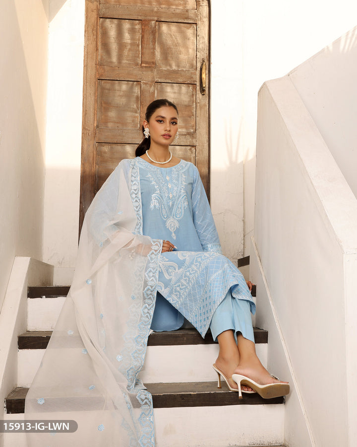 3 Piece Cotton Suit Embroidered | 15913-IG-S.CT