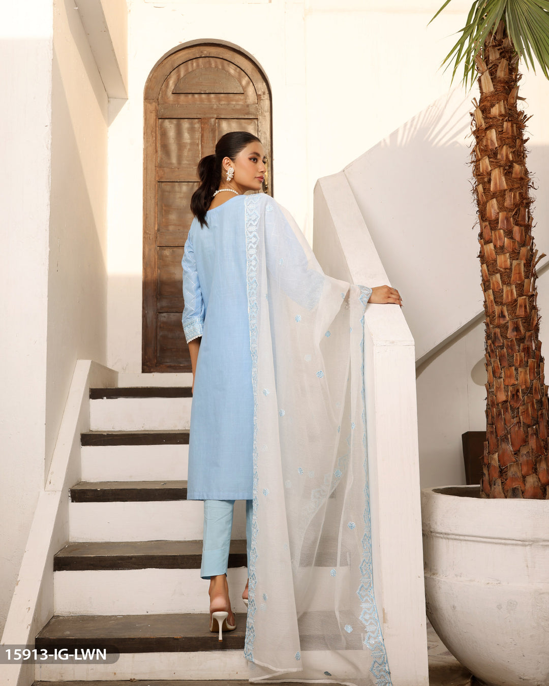 3 Piece Cotton Suit Embroidered | 15913-IG-S.CT