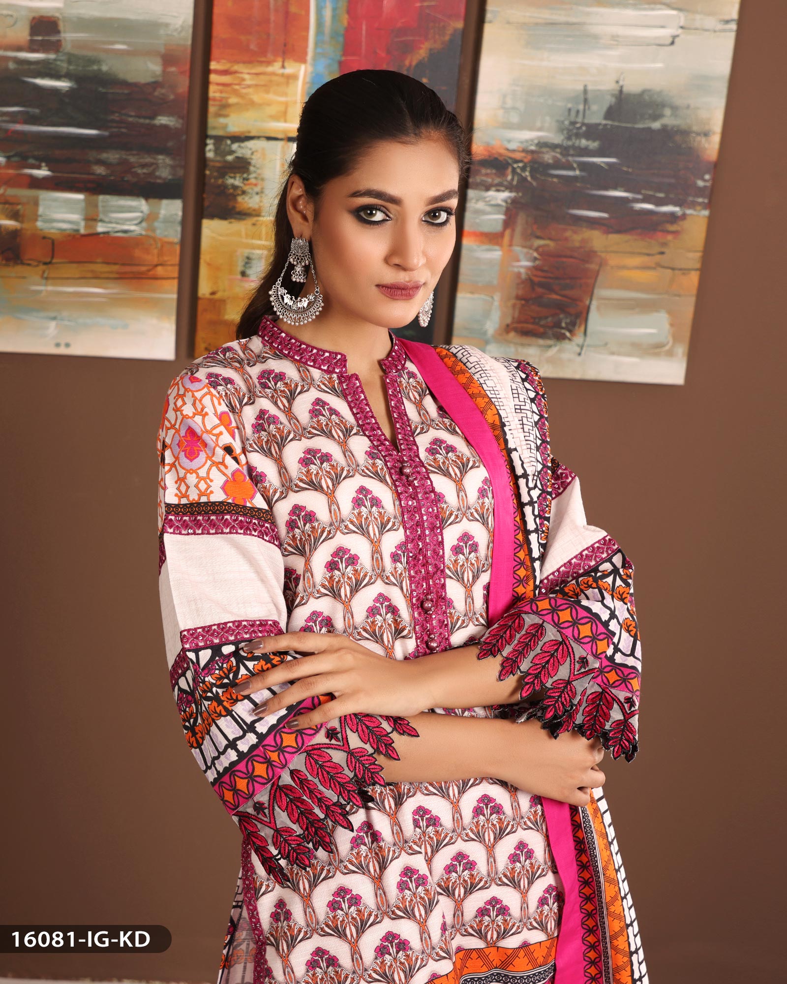 3 Piece Khadar Suit Printed & Embroidered