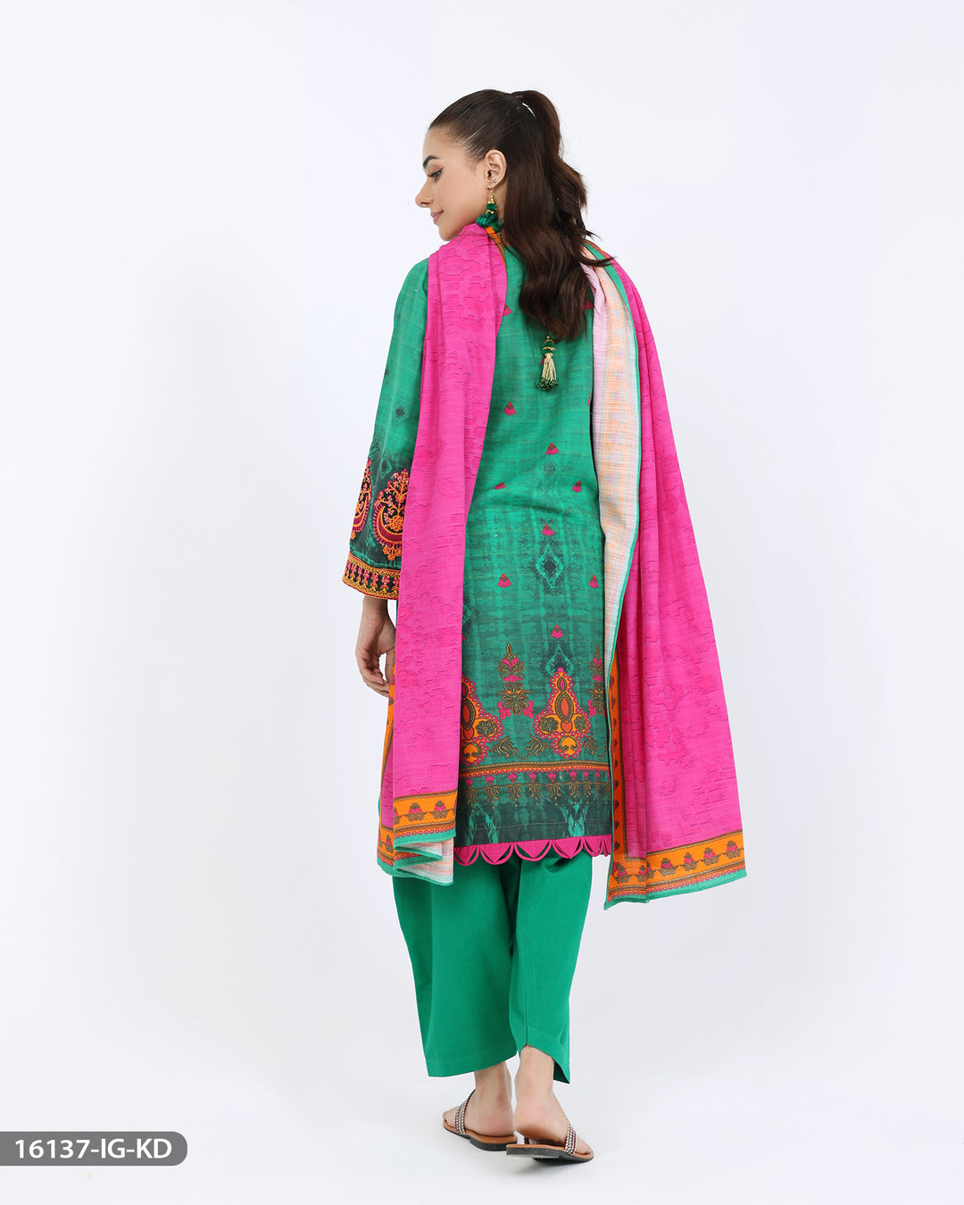 Embroidered Khaddar Suit | 16137-IG-KD