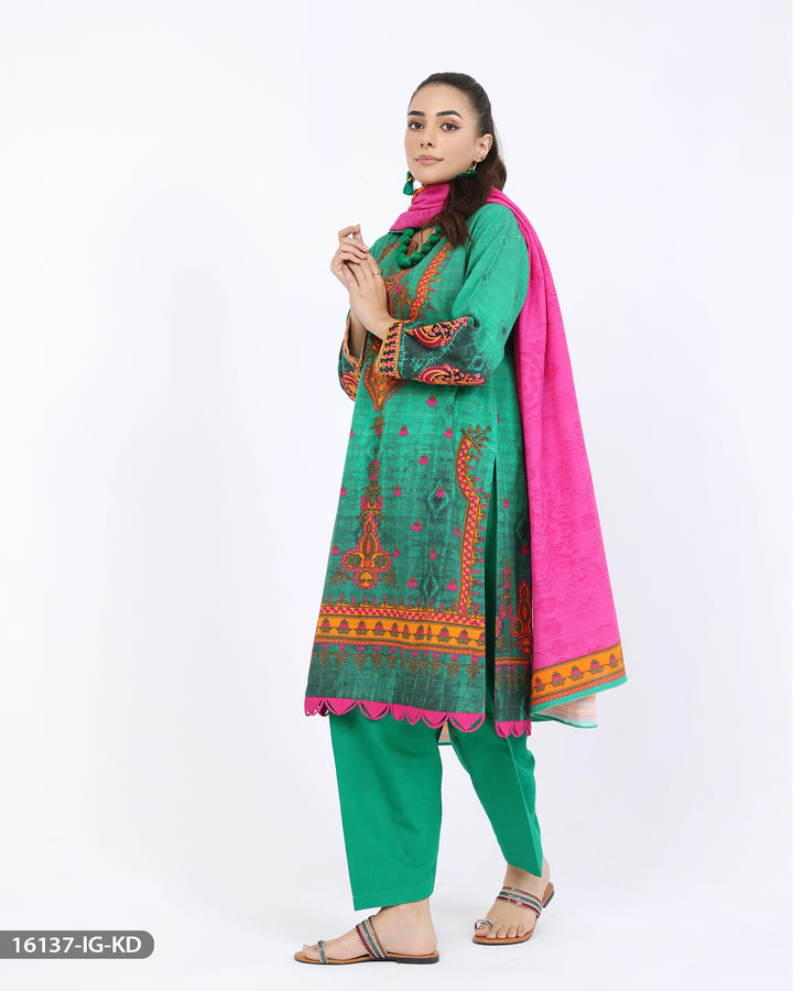 Embroidered Khaddar Suit | 16137-IG-KD